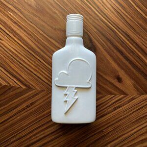 UO White ceramic vase Glasses holder Decor Stormcloud Lightning Bottle